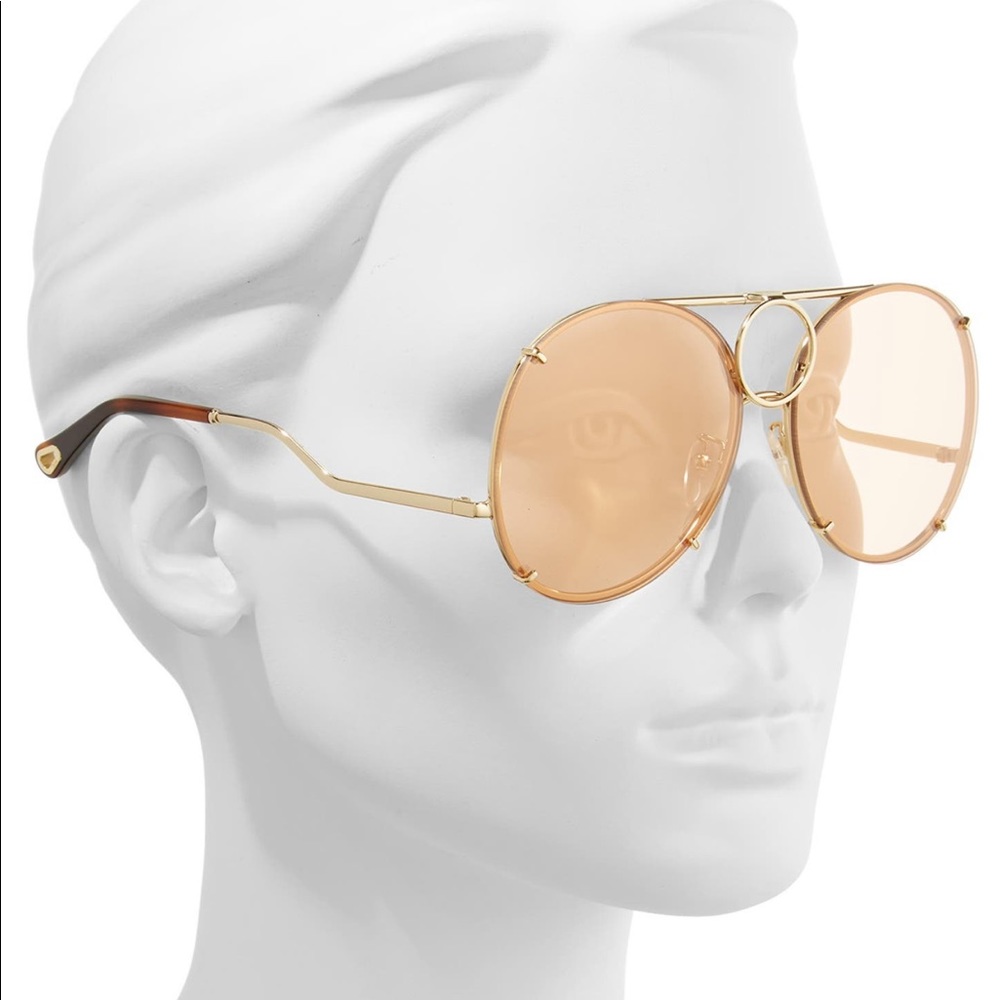 Chloe CE145S Vicky Aviator Frame
Gold Sunglasses interchangeable lenses - Picture 3 of 9
